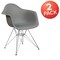 Flash Furniture Alonza Series Moss Gray Plastic Chair with Chrome Base, PK2 2-FH-132-CPP1-GY-GG - alternate 5